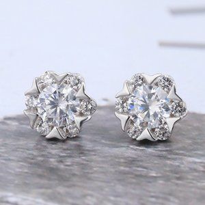 Genuine snowflake stud earrings ZBGJZB00139